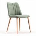 Green upholstered dining chair with mid-century design and wooden legs 45 x 50 x 85cm