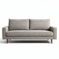 Gray fabric sofa with wooden legs for living room seating 180 x 80 x 75cm