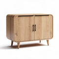 Wooden sideboard cabinet with two doors and tapered legs 90 x 40 x 75cm
